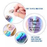 Custom Printed Logo Round Packaging Labels Roll Holographic Thank You Sticker
