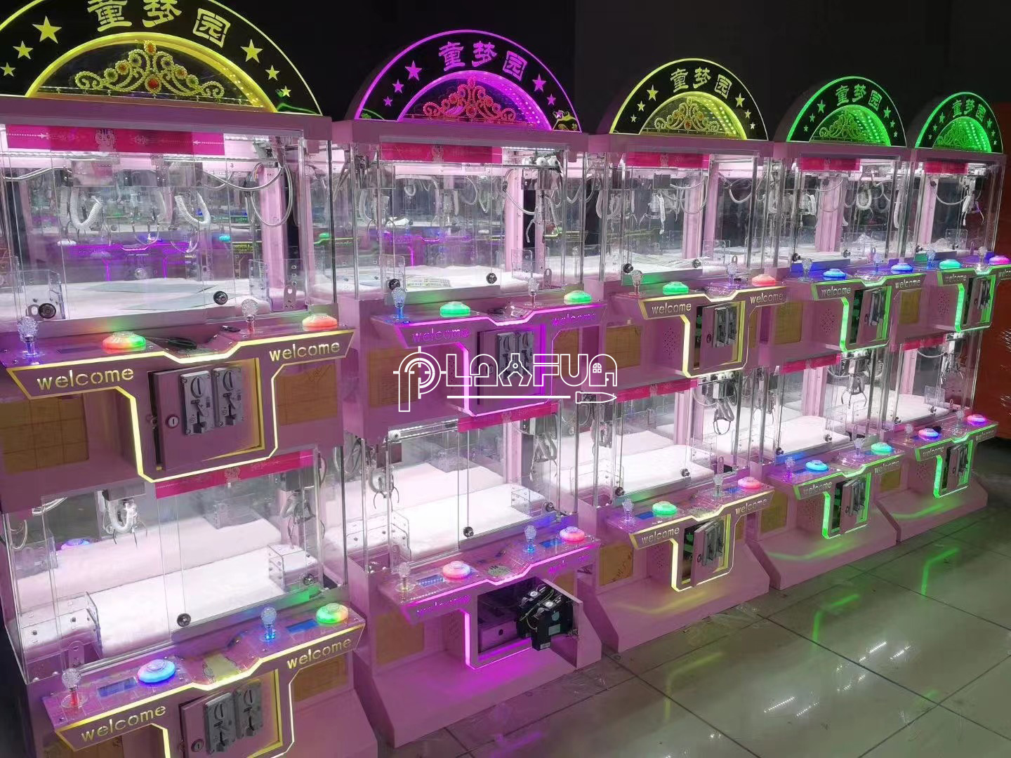 Coin Operated Games Arcade Kids Game Transparent Glass Small 4 Players Mini Claw Crane Machine Prizes