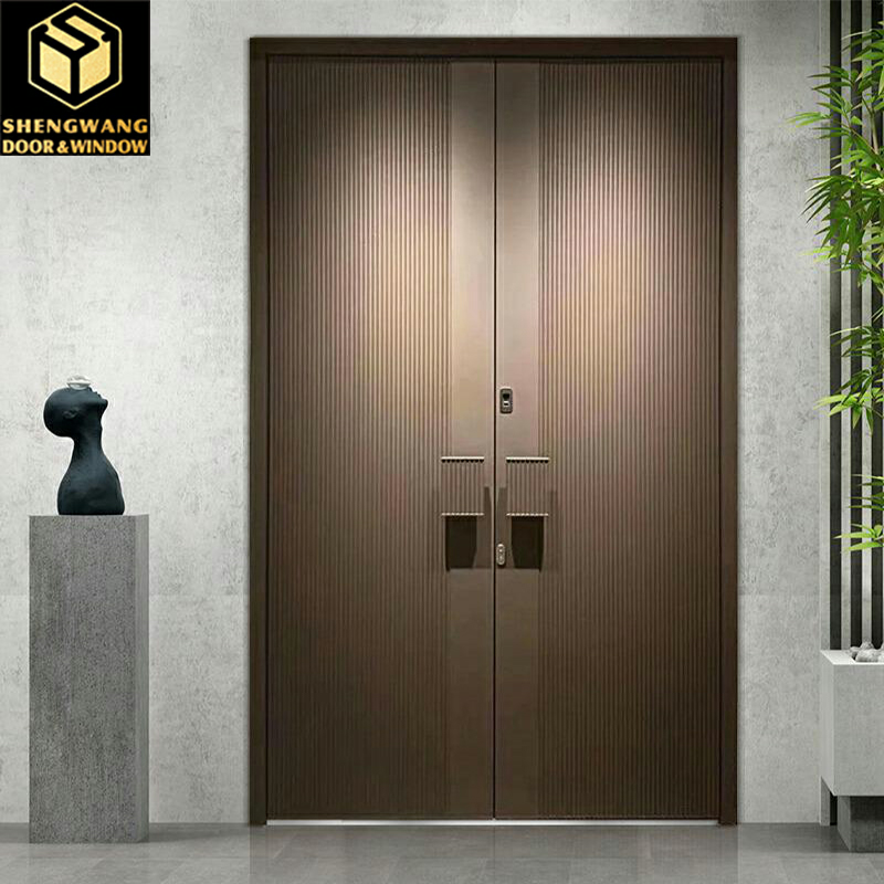 45mm Powder Coated Aluminum Room Door 1.0 Hour Fire Rating Fireproof Soundproofing Door