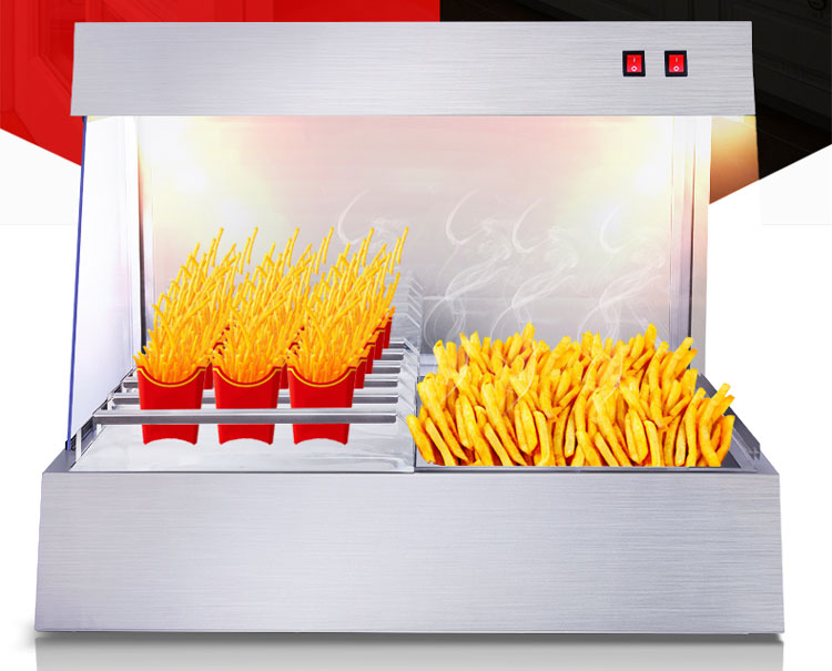 1.6KW Multifunctional Large Capacity Chip Warmer Display for Commercial Food Service