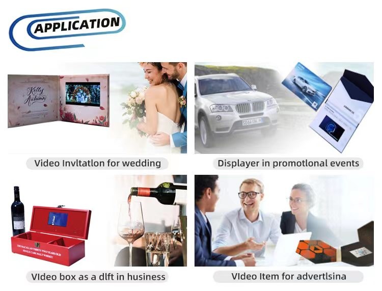 Cote 7.0 Inch Lcd Screen Invitation Video Card With Gold Foil