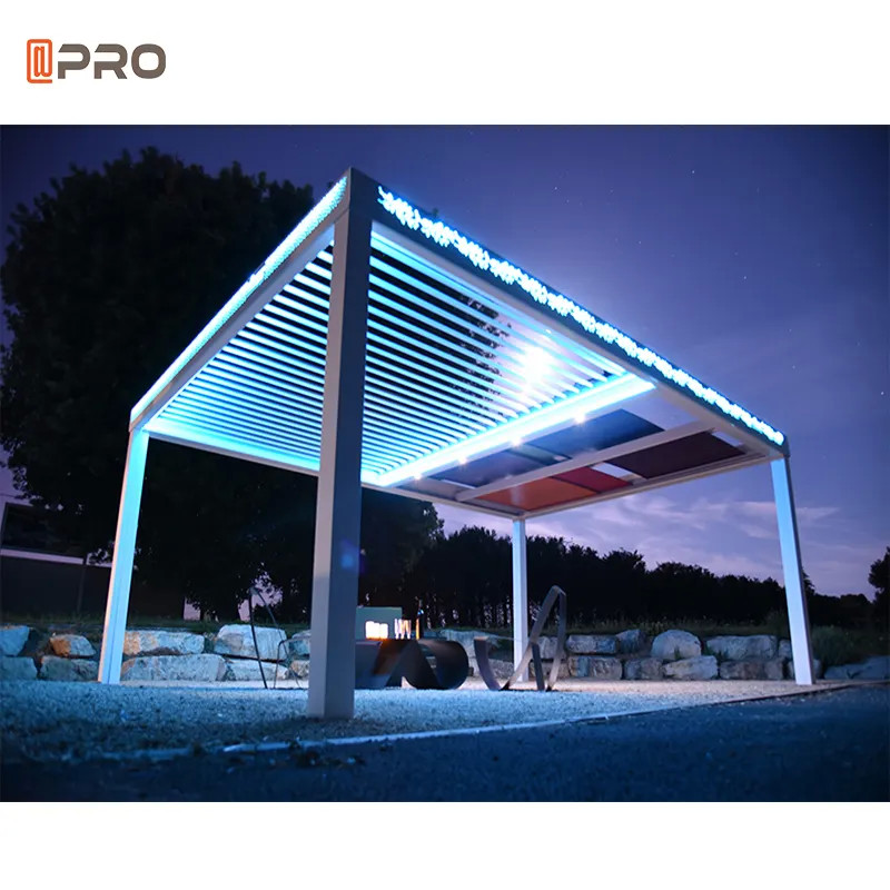 Rodent Proof Modern Aluminum Pergola Luxury Garden Gazebo Pavilion Opening Closing Roof