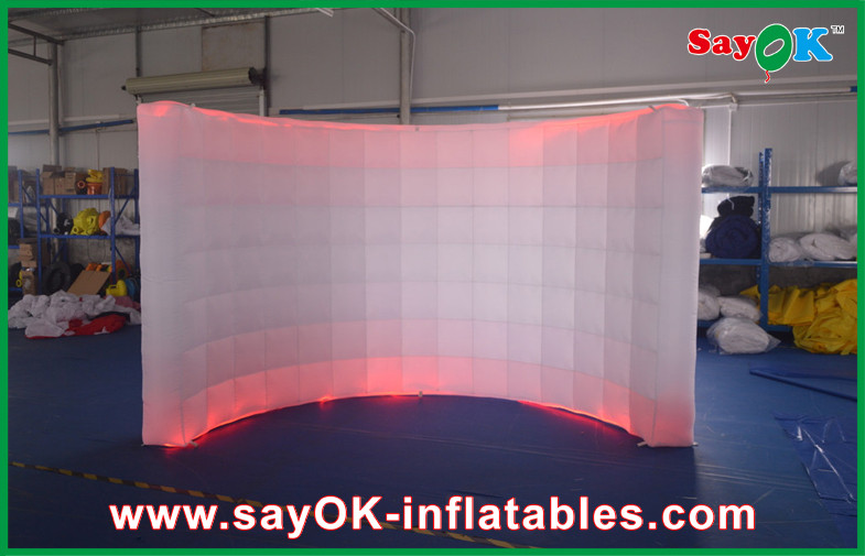 Party Photo Booth Durable Lighting Curved Inflatable Lighted Christmas Decoration Air Wall