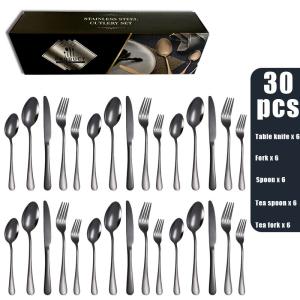 Wholesale Stainless Steel 30 Piece Cutlery Set Sophisticated Opulent Metal ODM from china suppliers