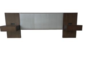 Wholesale Walnut wood veneer with upholstery king size headboard with night stand of hotel bedroom furniture,hospitality casegoods from china suppliers