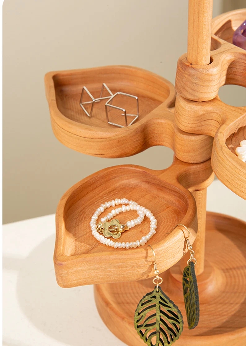 Original Handmade Solid Wood Jewelry Stand Jewelry Watch Storage Wooden Shelf Tray Display Jewelry Storage Holiday Gifts