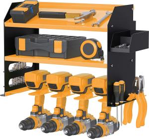 Wholesale Wall Mount Garage Storage Rack Non-folding Drill Holder with Magnet Bar Organization Bin from china suppliers