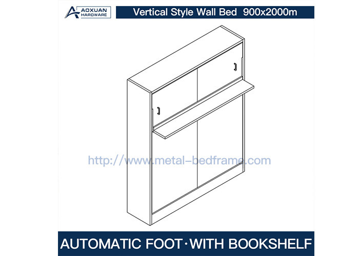 Single Vertical Hidden Storage Wall Mounted Bed Mechanism