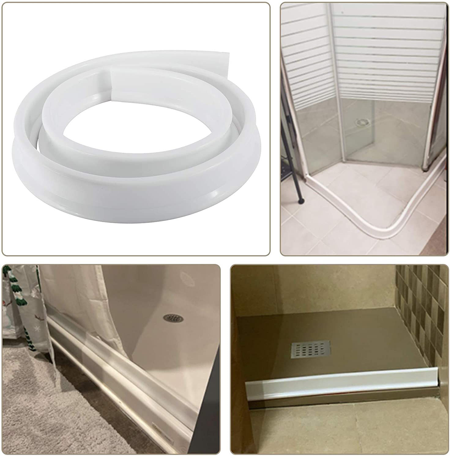 Customizable Self Adhesive Silicone Shower Water Stopper for Bathroom Threshold Barrier