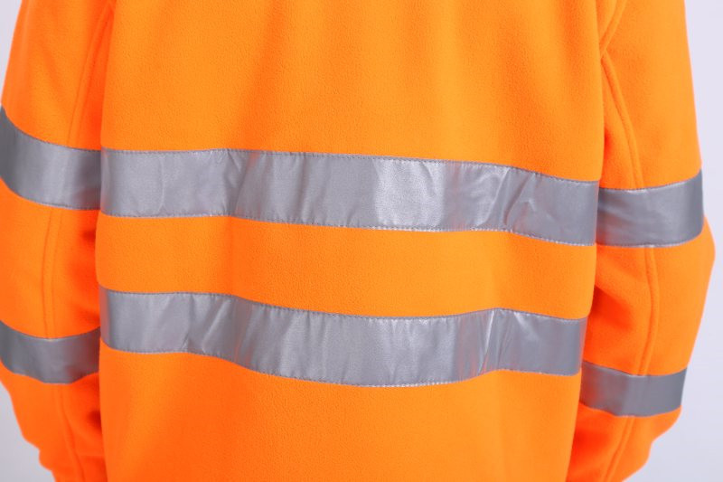 100% Polyester Microfleece Hi Vis Fleece Jacket , 360gsm Cold Weather Work Jacket