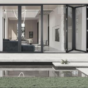 Wholesale Custom Sizes Aluminium Bifold Exterior Doors Durable Multi-Panel Thermal Insulation from china suppliers