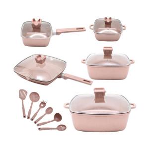 Wholesale Kitchen Aluminum Cookware Set Maifan Stone Non Stick With Glass Lid from china suppliers