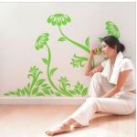 Contemporary Cool Reusable Flower Tree Wall Stickers LY-013