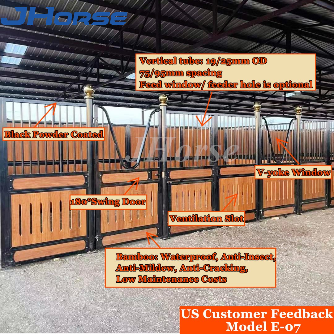 Swing Door Higher Luxury Style European Horse Stalls With Yoke Stable Front
