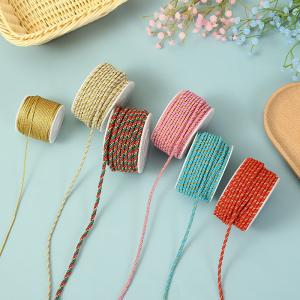 Wholesale 3 Strands 2mm-10mm Polyester Nylon Rope Gold Thread Mixed For Bracelet from china suppliers