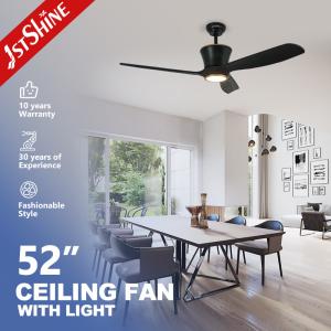 Wholesale Pure Copper DC Power Source Black Wooden Blades LED Ceiling Fan with 3 Color Lighting from china suppliers