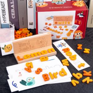 Wholesale Pallet Type Wooden Educational Toys Spelling Game Early Education English Letter Card from china suppliers