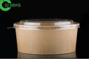 Wholesale Round Disposable Salad Bowls With Lids Raw Material 50 Ounce Double PE Coating from china suppliers