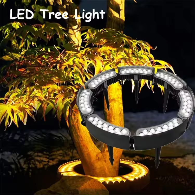 Waterproof Ring Lamp for Palm Tree from 120° Beam Angle Solar LED Tree Hugging Light