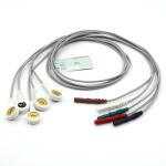 Compatible Din 5 Lead ECG Cable Lead Wires Snap Button