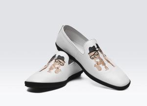 Wholesale Hand Painted Flat Soft Leather Loafers , Printed Mens Patterned Loafers from china suppliers