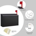 Combination Code Lock Outdoor Wall Hanging Metal Mailbox for Modern Residential