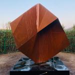 OEM / ODM Outdoor Corten Steel Sculpture Large Lawn Cube Square