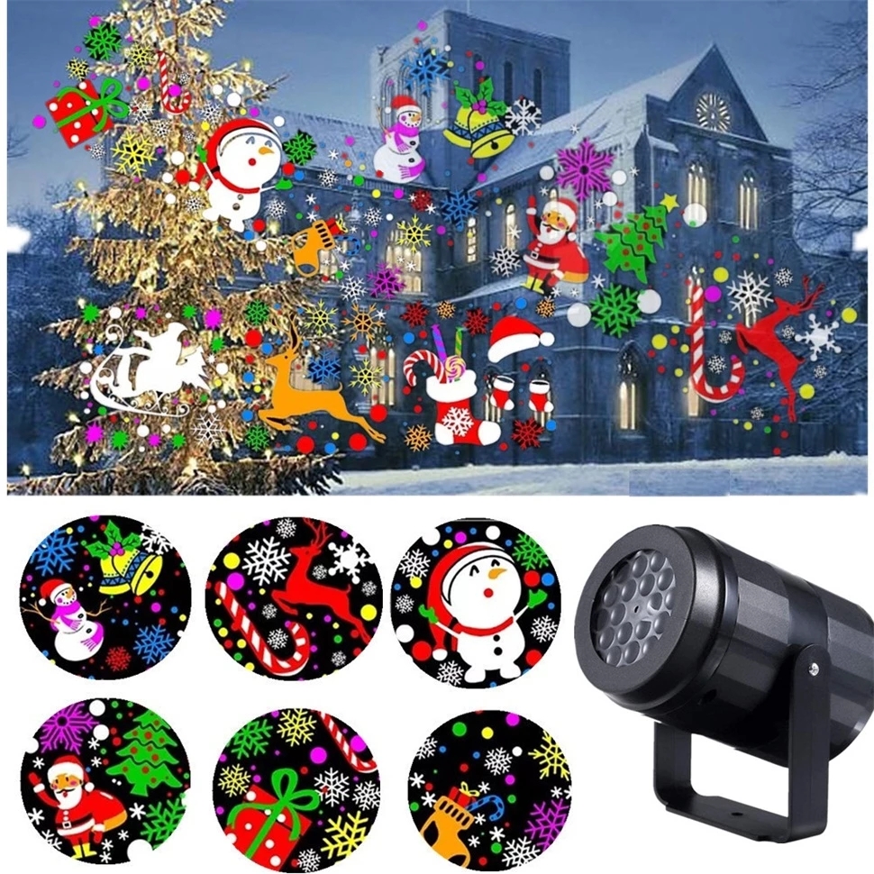 LED Christmas Snowflake Projector Lights Xmas Decoration Lights 2700K