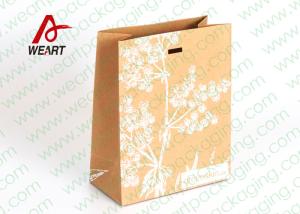 Wholesale Silk Screen Printing Brown Kraft Paper Gift Bags , Die Cut Rope Paper Goody Bags from china suppliers