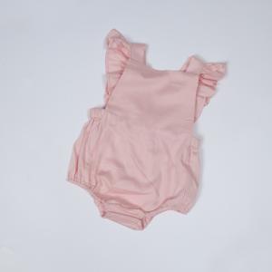 Wholesale New Born Rompers Pink Color Poplin Fabric Baby Dress Jumpsuits from china suppliers