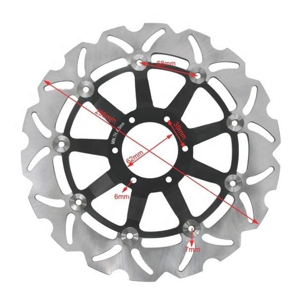 6 Mounting Holes 296MM Stainless Steel Motorcycle Floating Brake Disc Rotor for