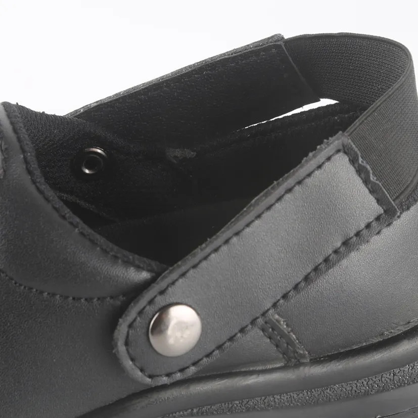 Action Leather Kitchen Safety Shoes Waterproof Steel Toe Slip Resistant Shoes Black