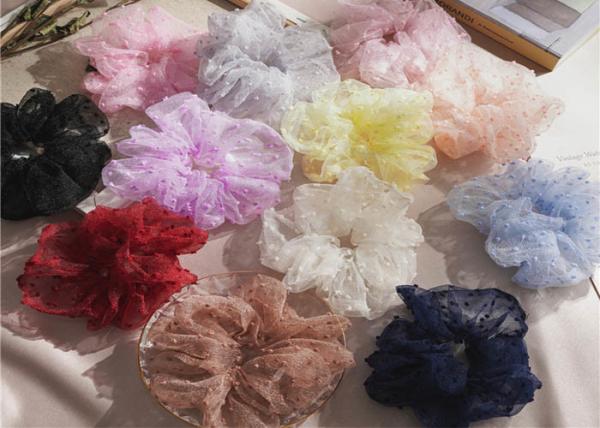Summer net yarn hairball grenadine scrunchies bowel scroller ins wind girls pink