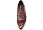Burnished Leather Men'S Wedding Dress Shoes Low Heel Mens Brown Oxford Shoes