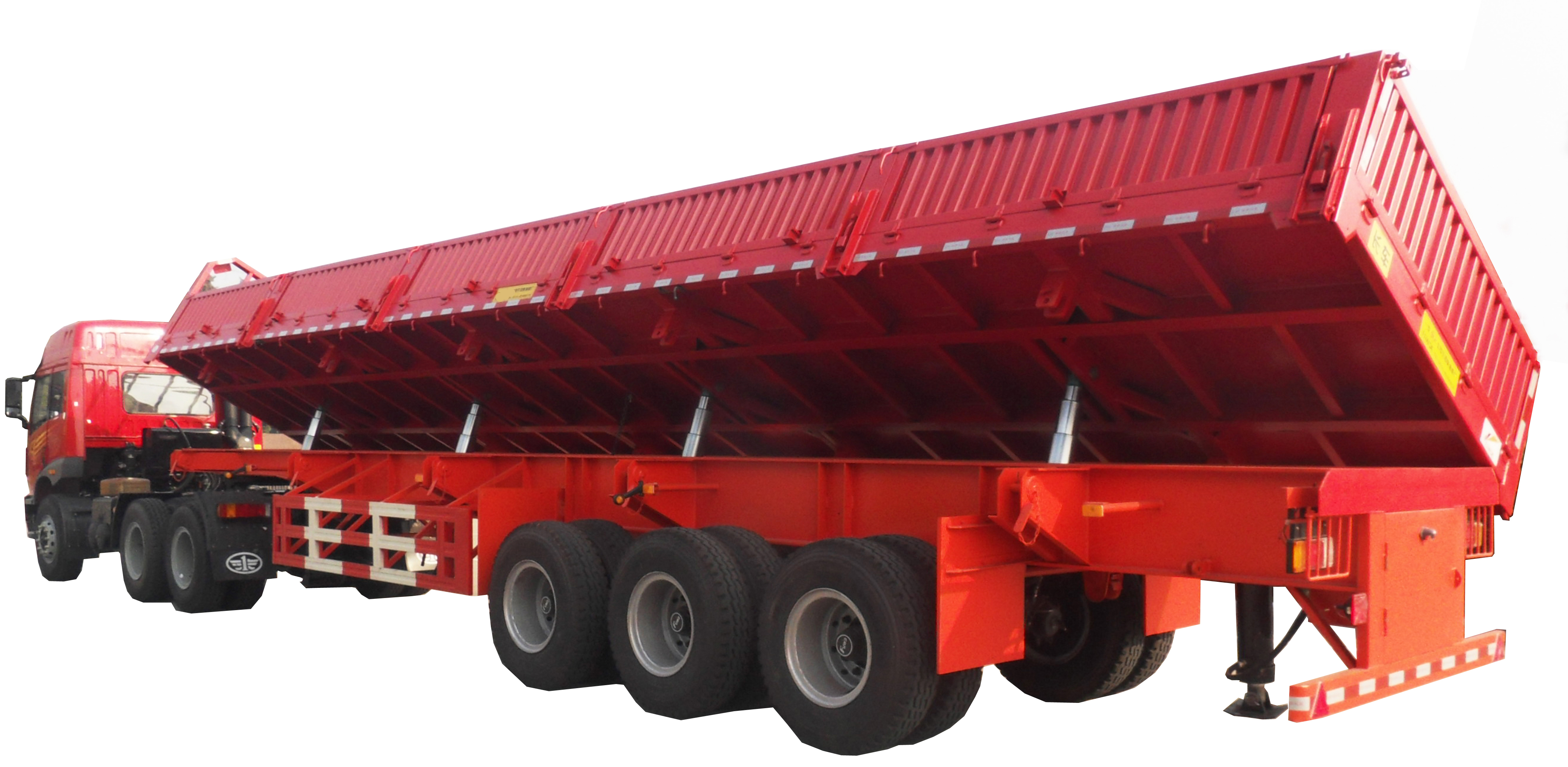 12000X2500X1500mm Tri-Axles Tipper/Side Dump Semi Trailer with HYVA Hydraulic Cylinder
