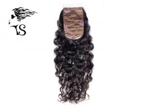 China Curly Natural Black Lace Front Clip In Closure , Lace Hairpieces For Thinning Hair On Top on sale