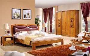 Wholesale modern Zingana wood bed room set furniture from china suppliers