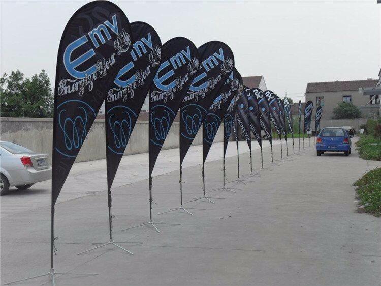 5m Beach Outdoor Banner Flags Eco Friendly Aluminum Fiberglass