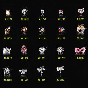 Wholesale Gold Silver Animals 3D Nail Art Decorations Glitter Charms Nails Jewelry ML1269-1287 from china suppliers