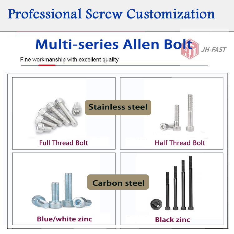 Steel Hex Socket Head Allen Bolt M8 x 45 DIN 912 10.9/12.9 Grade for General Industry