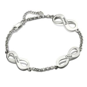 Wholesale 7.5in 6 Gram Infinity Name Bracelet Boyfriend Personalized Name Bangles SGS from china suppliers