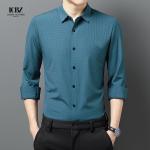 Large Size Mens Designer Casual Long Sleeves Stretch Vertical Stripes Vintage