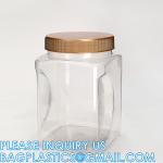 Plastic Square Grip Storage Jar, Candy Buffet Containers, Food Jar, Cosmetic Jar