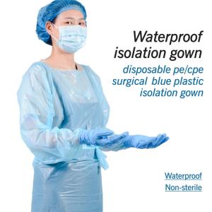 Wholesale Non Sterile Waterproof CPE Disposable Gown Reinforced Surgical Isolation Gown from china suppliers
