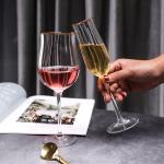 Colorful Tulip Gold Rim Champagne Glasses 145ml Electroplating