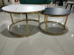 Gilt 80cm 43cm Round Wrought Iron Coffee Table