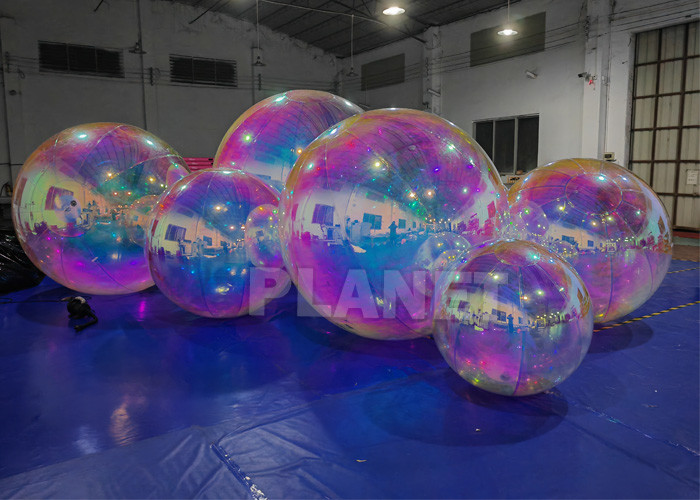 Hanging Reflective Inflatable Mirror Ball Colorful Mirrored Inflatable Balloon