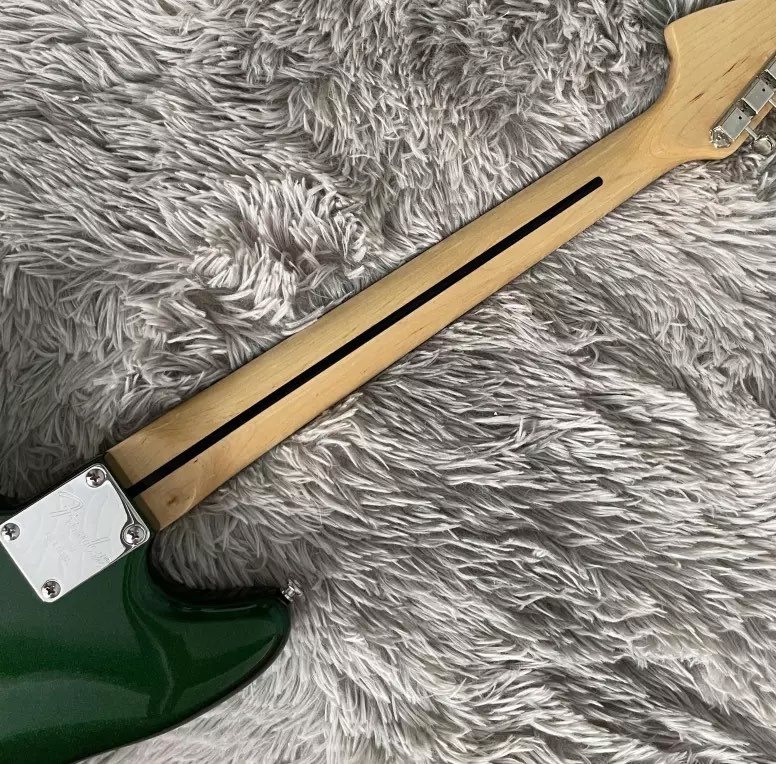 Custom Fender Mustang Style Electric Guitar Metallic Green S-S Pickups Chrome Hardware