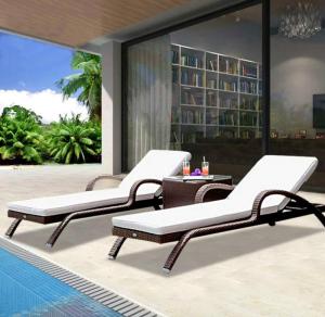 Wholesale PE Rattan Outdoor furniture sun lounger chaise lounge chair for Swimming Pool Diving deck chair Sea lounge sofa from china suppliers