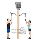 wooden street lamp outdoor fitness upper limb exercise trainer